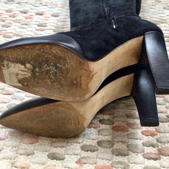 Escada Thigh-High Boots – Black Suede & Leather – Size 5.5B - Picture 8 of 8